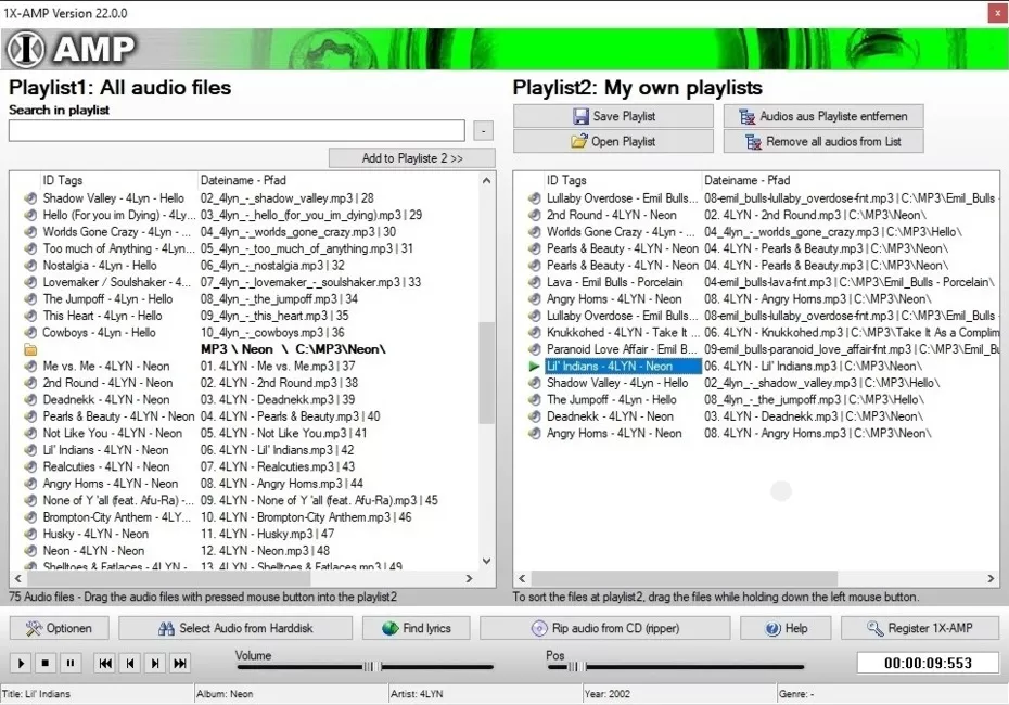 Search in Audio Player Software